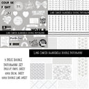 Lung Cancer Awareness Doodle Patchwork Set