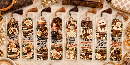 Booked and Bougie Bookmark UV DTF Decal sheet- 8 Designs
