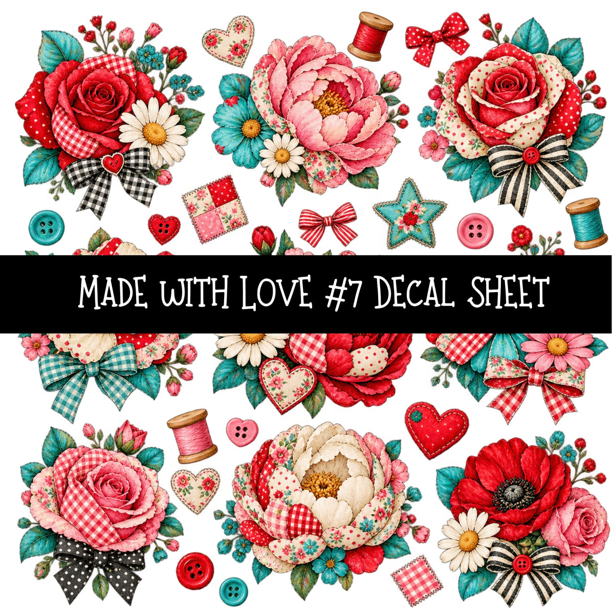 Made with love UV DTF Decal sheets 11 Designs available