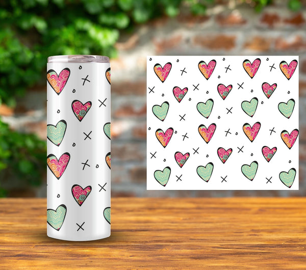 Doodle Hearts - UV DTF Decal sheets