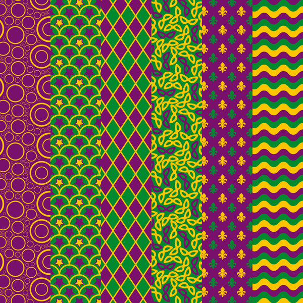 Mardi Gras - Adhesive Vinyl 12x12 Sheets - 6 Pack