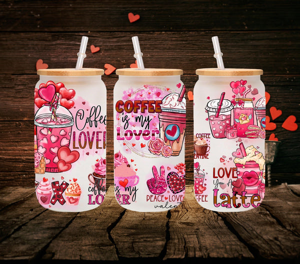 Valentine Coffee- UV DTF 16oz Libbey wrap