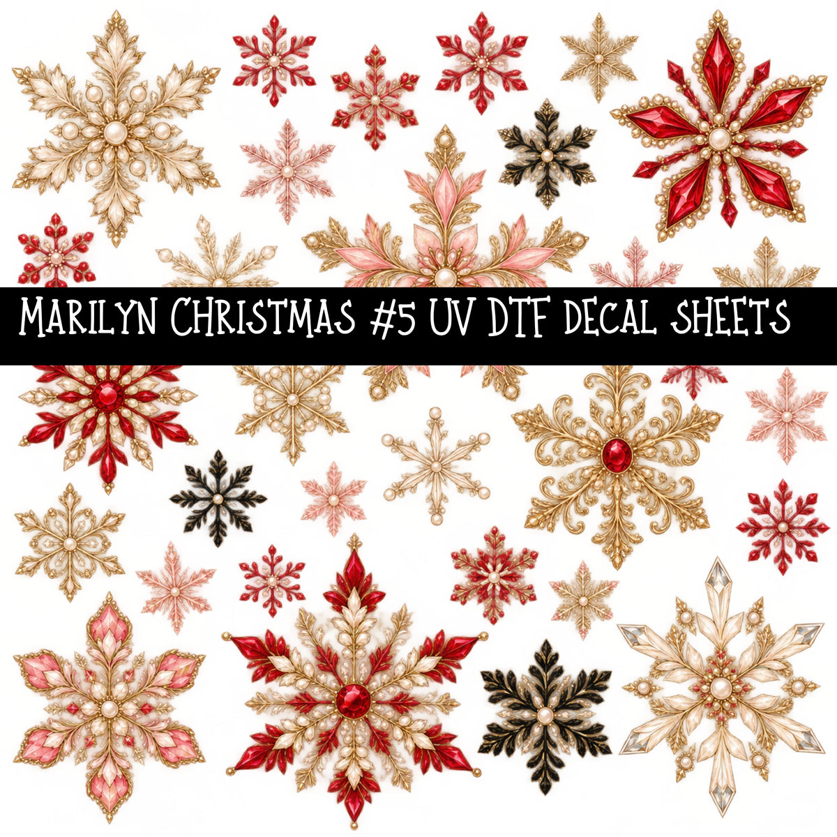 Marilyn Christmas UV DTF Decal sheets 10 Designs available