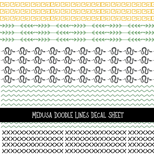 Medusa Doodle Lines - UV DTF Decal sheets