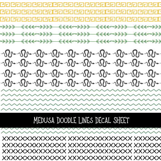Medusa Doodle Lines - UV DTF Decal sheets