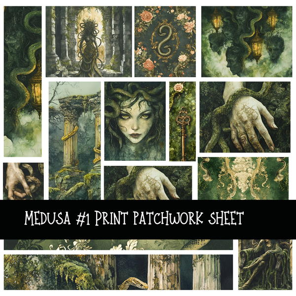 Medusa Patchwork precut vinyl sheet available in 12x12 or 6x6 sizes