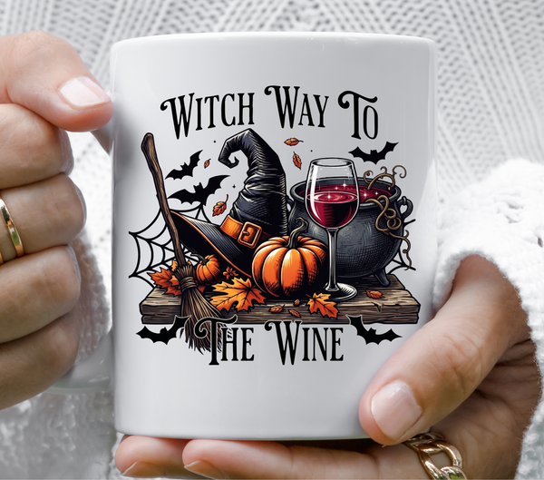 Witch way to the wine - UV DTF Decal