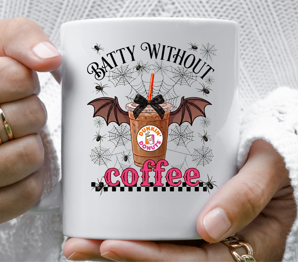 Batty without coffee UV DTF Decal- 5 varrients