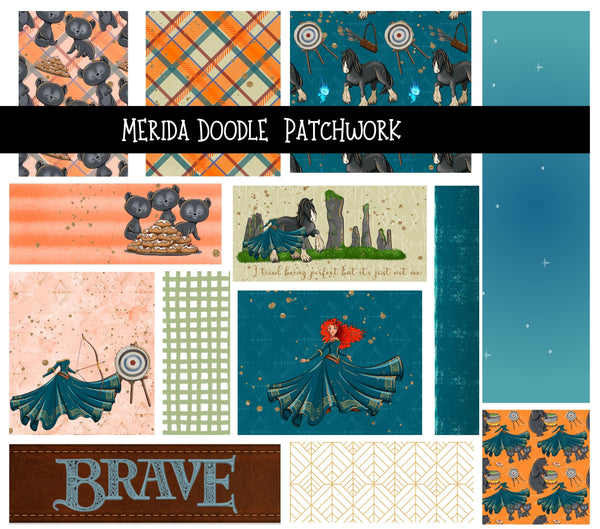 Merida UV DTF Doodle Patchwork Set