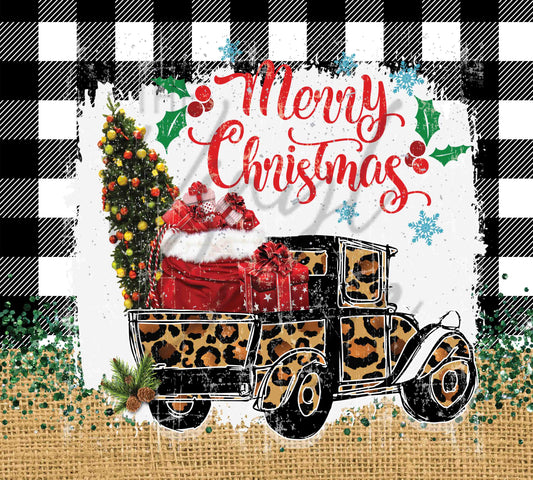 Merry Christmas Truck - Adhesive Vinyl Wrap