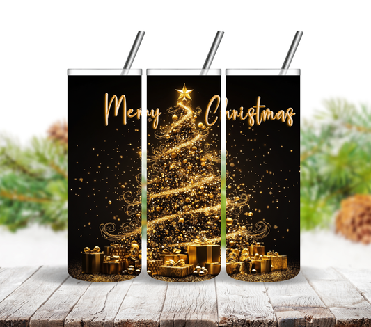 Merry Christmas Gold - Adhesive Vinyl Wrap