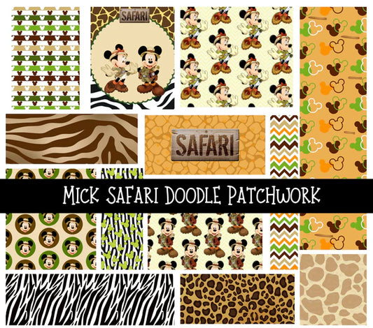 Mick Safari UV DTF Doodle Patchwork Set