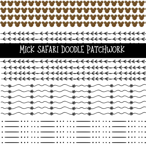 Mick Safari UV DTF Doodle Patchwork Set