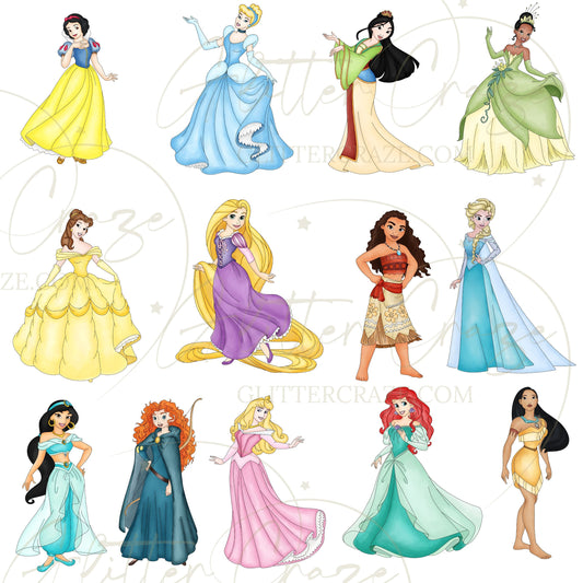 Princess - UV DTF Decal sheet