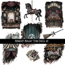 Midnight Midway Torn Pages - UV DTF Decal sheet