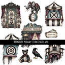 Midnight Midway Torn Pages - UV DTF Decal sheet