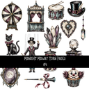 Midnight Midway Torn Pages - UV DTF Decal sheet