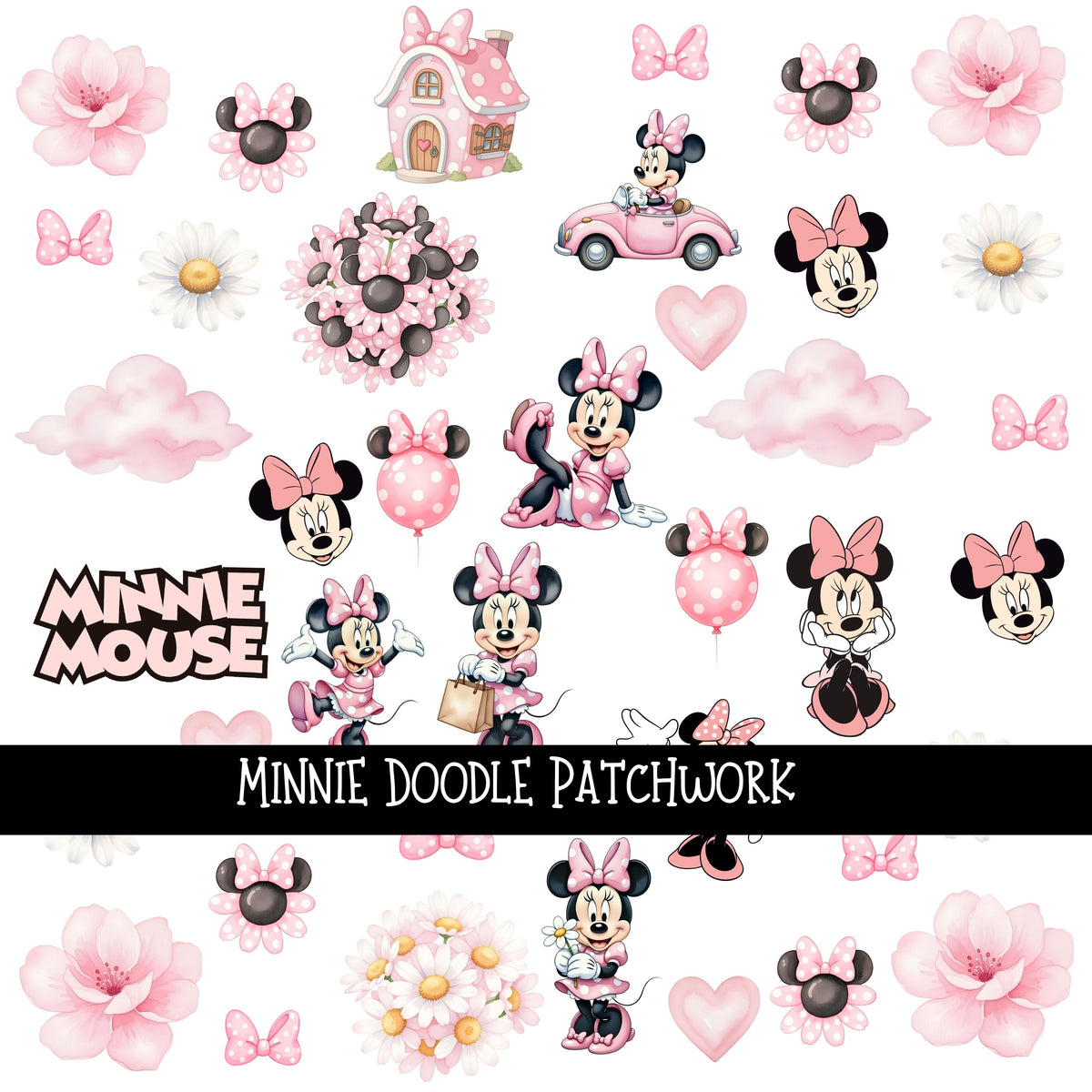 Minnie Doodle Patchwork Set – 3D Undercover