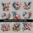 Mixed Floral Patriotic - UV DTF Decal sheets