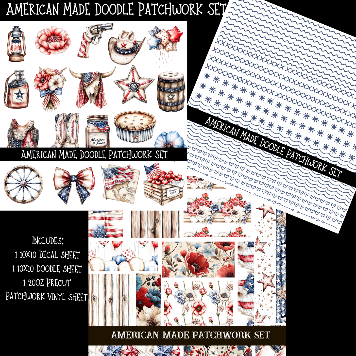 American Made Doodle Patchwork Set