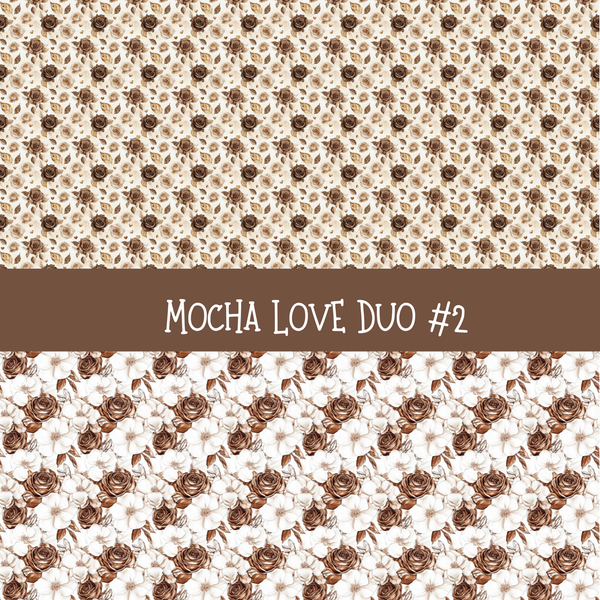 Mocha Love Duo precut vinyl sheet- 2 coordinating patterns on one sheet (7 Variants)