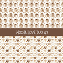 Mocha Love Duo precut vinyl sheet- 2 coordinating patterns on one sheet (7 Variants)
