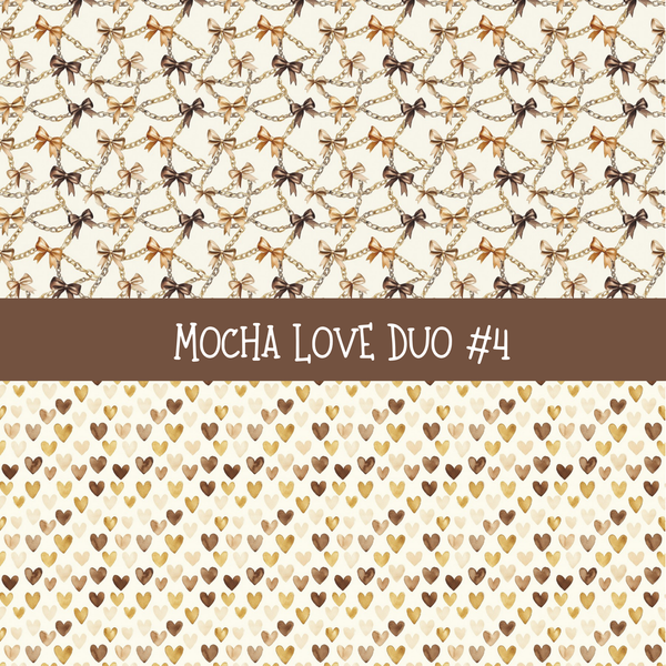 Mocha Love Duo precut vinyl sheet- 2 coordinating patterns on one sheet (7 Variants)