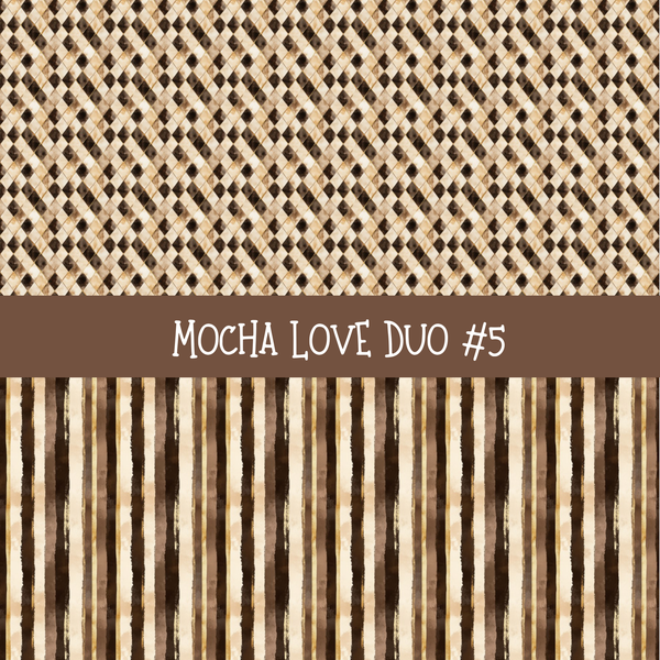 Mocha Love Duo precut vinyl sheet- 2 coordinating patterns on one sheet (7 Variants)
