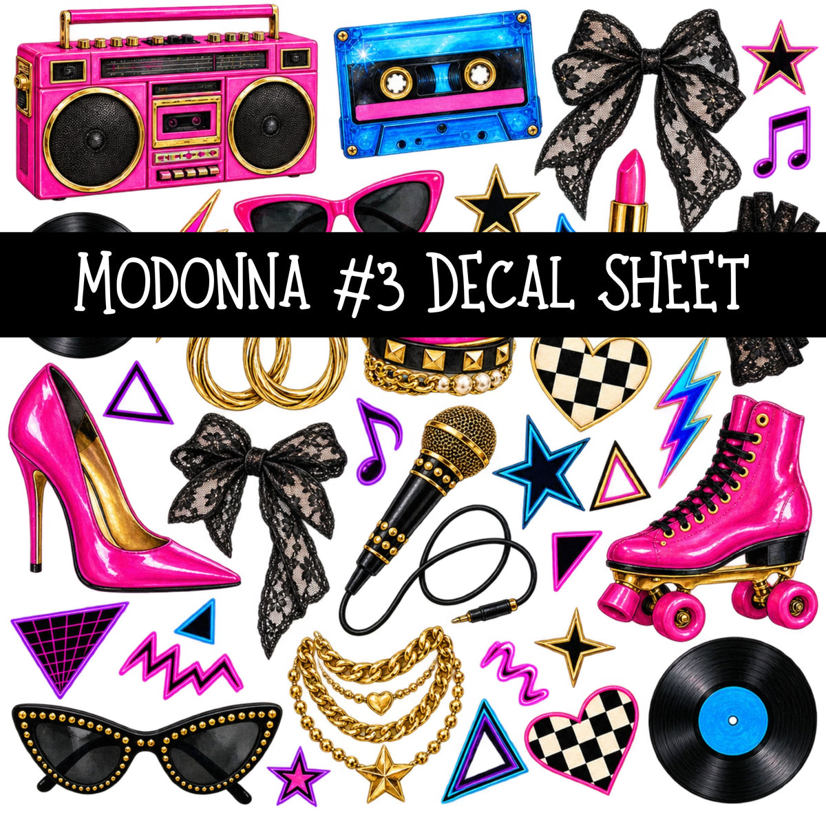 Madonna UV DTF Decal sheets 8 Designs available