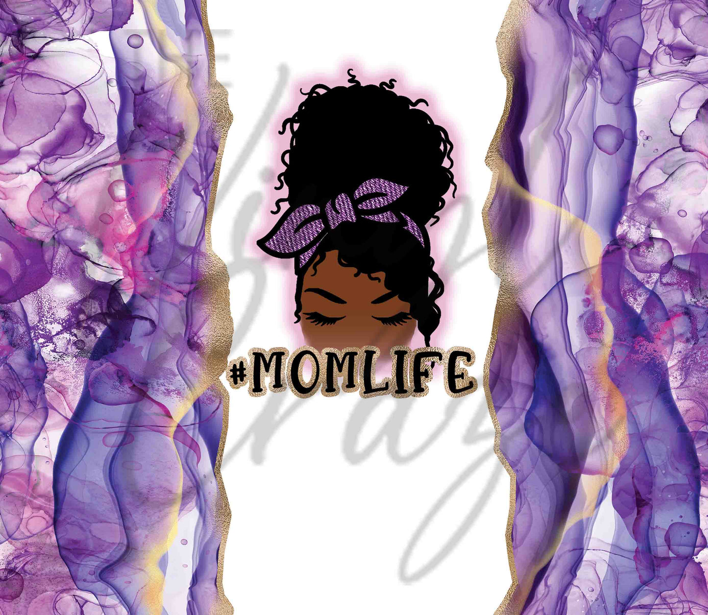 Mom Life Alcohol Ink - Adhesive Vinyl Wrap