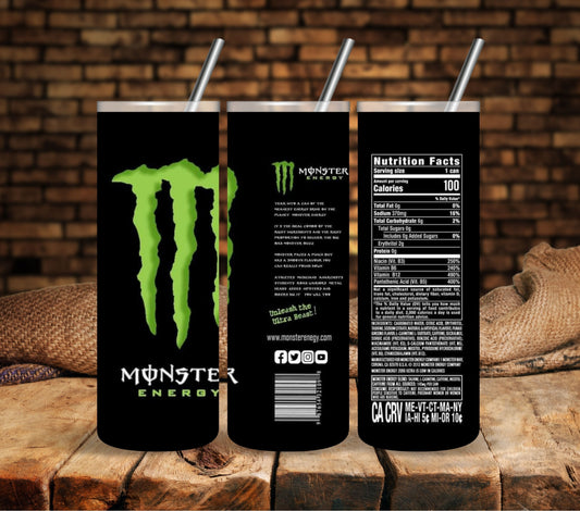 Monster Black 2 vinyl tumbler wraps
