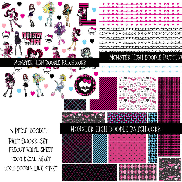 Monster High Doodle Patchwork Set