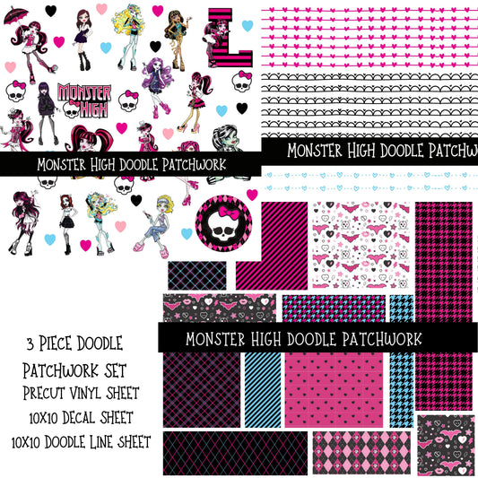 Monster High Doodle Patchwork Set
