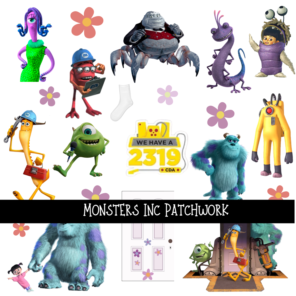 Monsters Inc- Doodle Patchwork Set – 3D Undercover