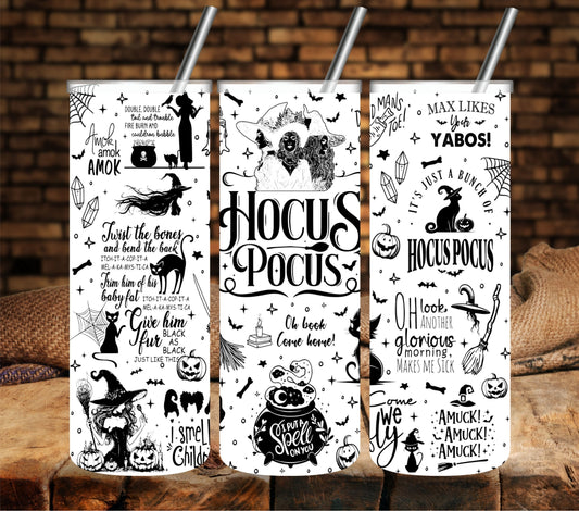 Hocus Pocus Black UV DTF  tumbler wraps
