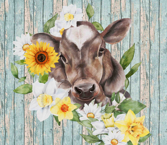 Moo Cow With Barnwood - Adhesive Vinyl Wrap