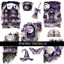Moon Magic Torn Pages - UV DTF Decal sheet