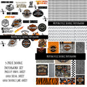Motorcycle Doodle Patchwork Set