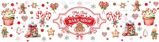 Mr. Claus Bake Shop - UV DTF Bucket and jar wraps