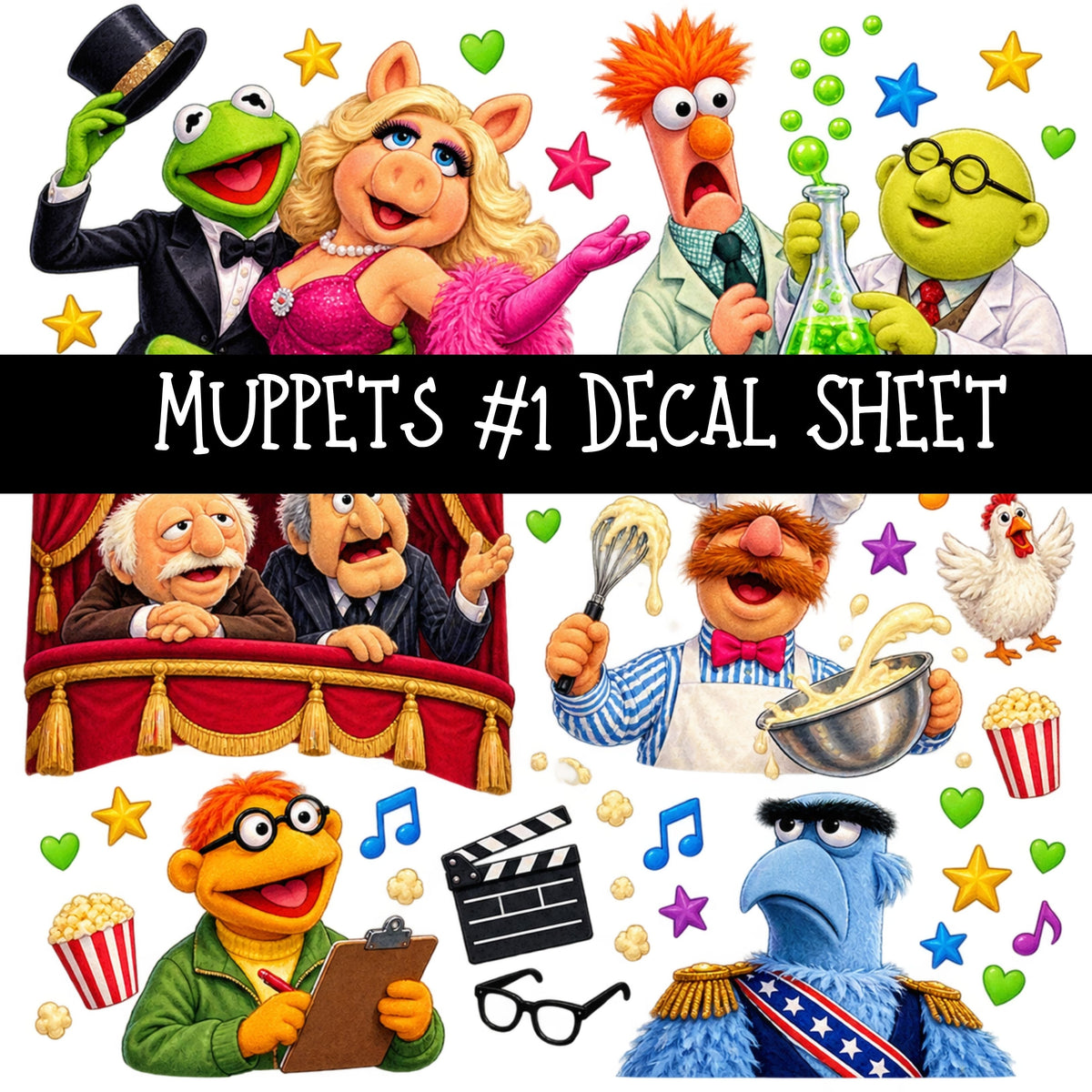 Muppets UV DTF Decal sheets 8 Designs available