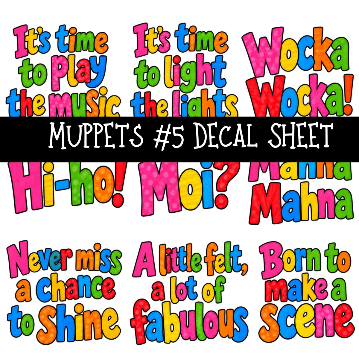 Muppets UV DTF Decal sheets 8 Designs available