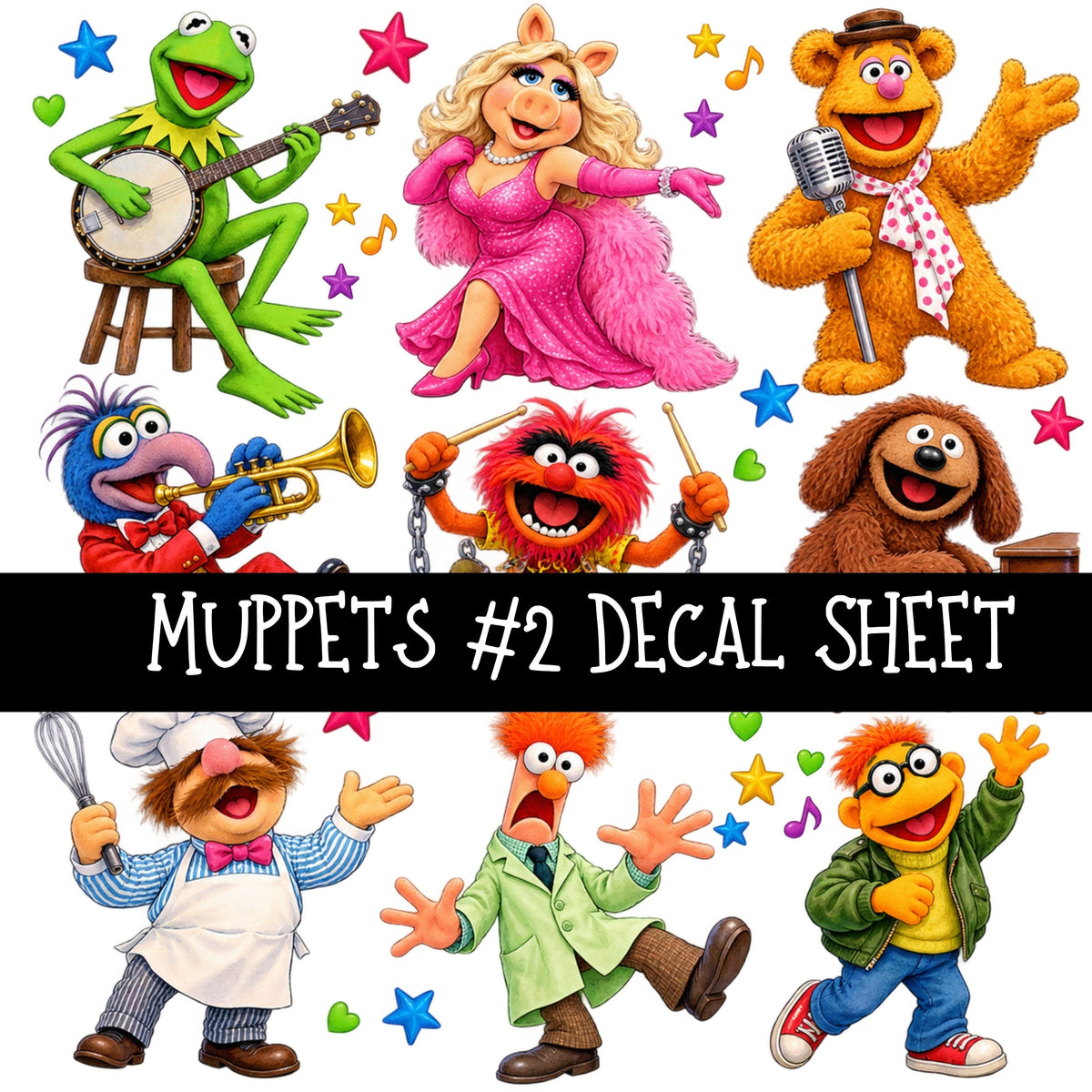 Muppets UV DTF Decal sheets 8 Designs available