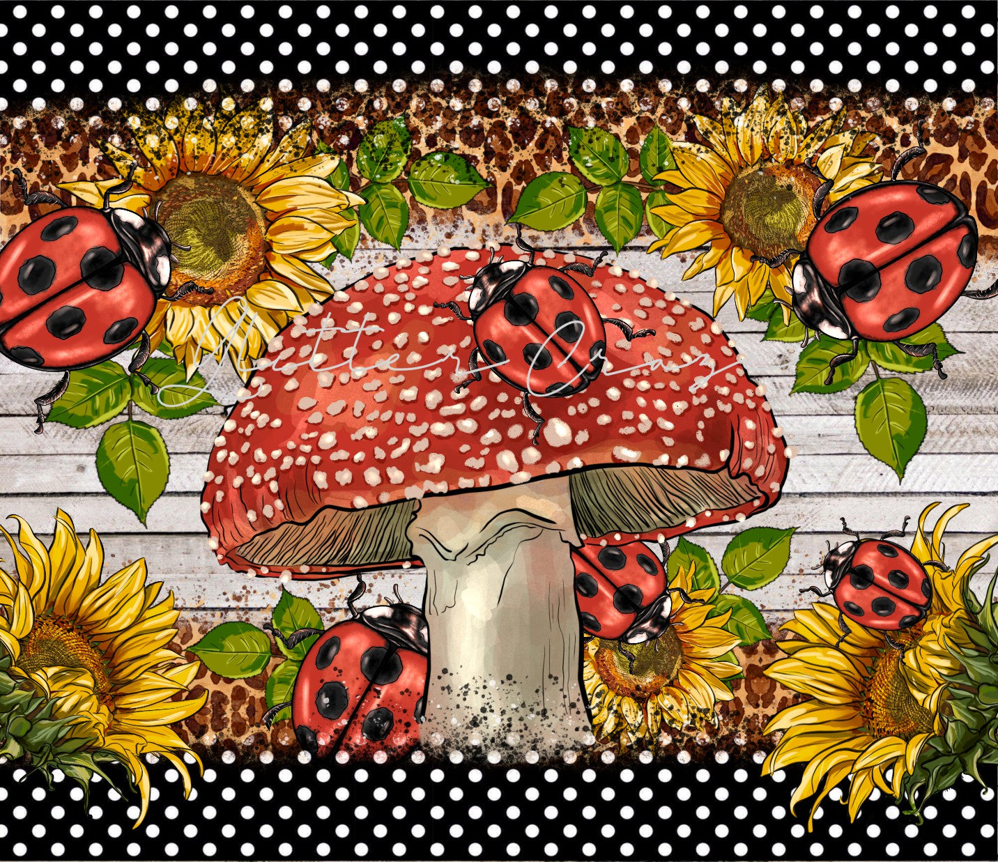 Mushroom Lady Bug - Adhesive Vinyl Wrap