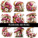 Mushrooms and Moons UV DTF Decal sheets