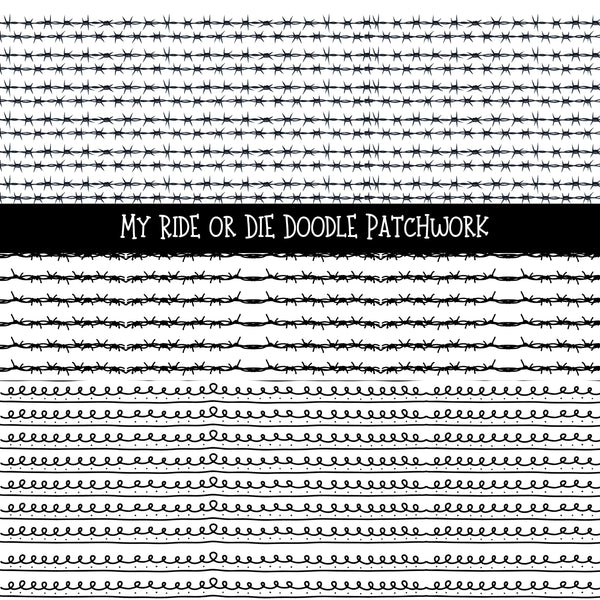 My Ride or die Doodle Patchwork Set