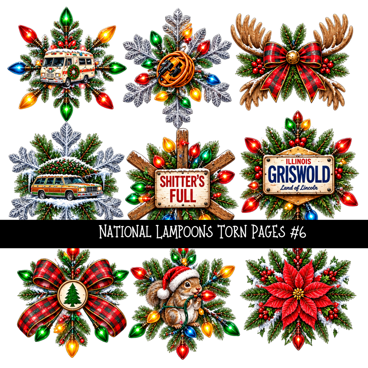 National Lampoons Torn Pages UV DTF Decal sheets 7 Designs available