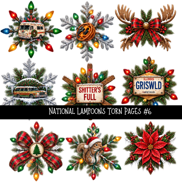 National Lampoons Torn Pages UV DTF Decal sheets 7 Designs available