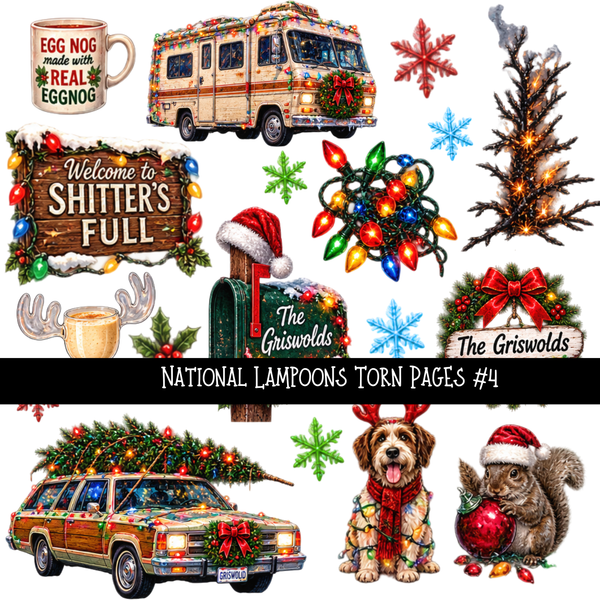 National Lampoons Torn Pages UV DTF Decal sheets 7 Designs available