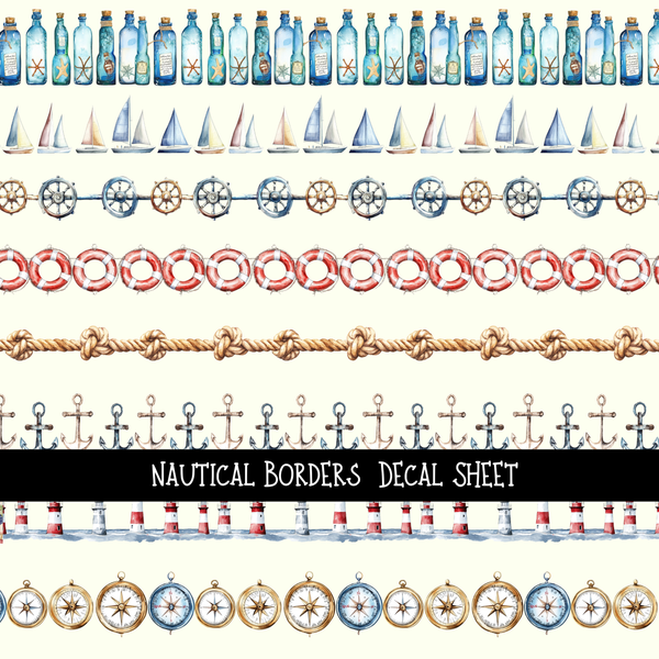 Nautical Borders - Uv Dtf Decal Sheet