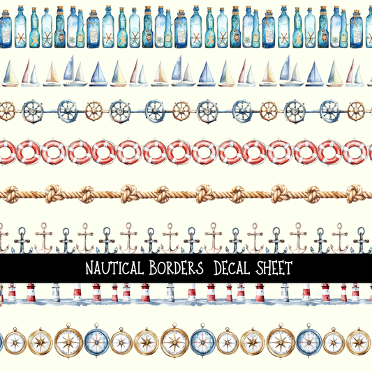 Nautical Borders - Uv Dtf Decal Sheet